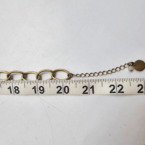 Dana Buchman Gold Tone Chain Necklace With Multicolor Faux Pearl Accents - Picture 5 of 5